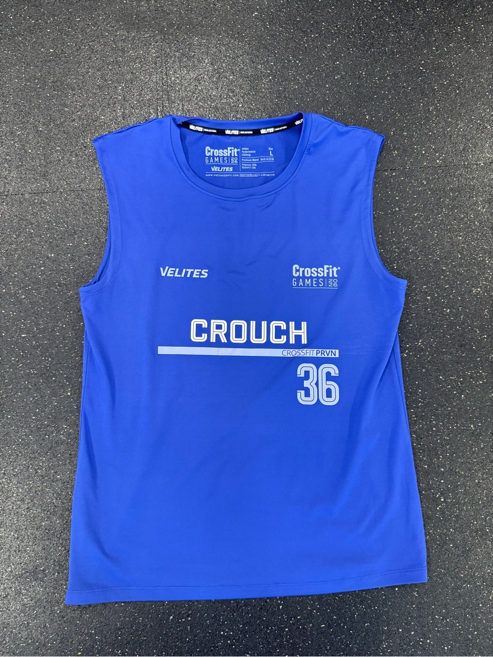 Jay Crouch CrossFit Games Velites Muscle Tank Jersey L Blue